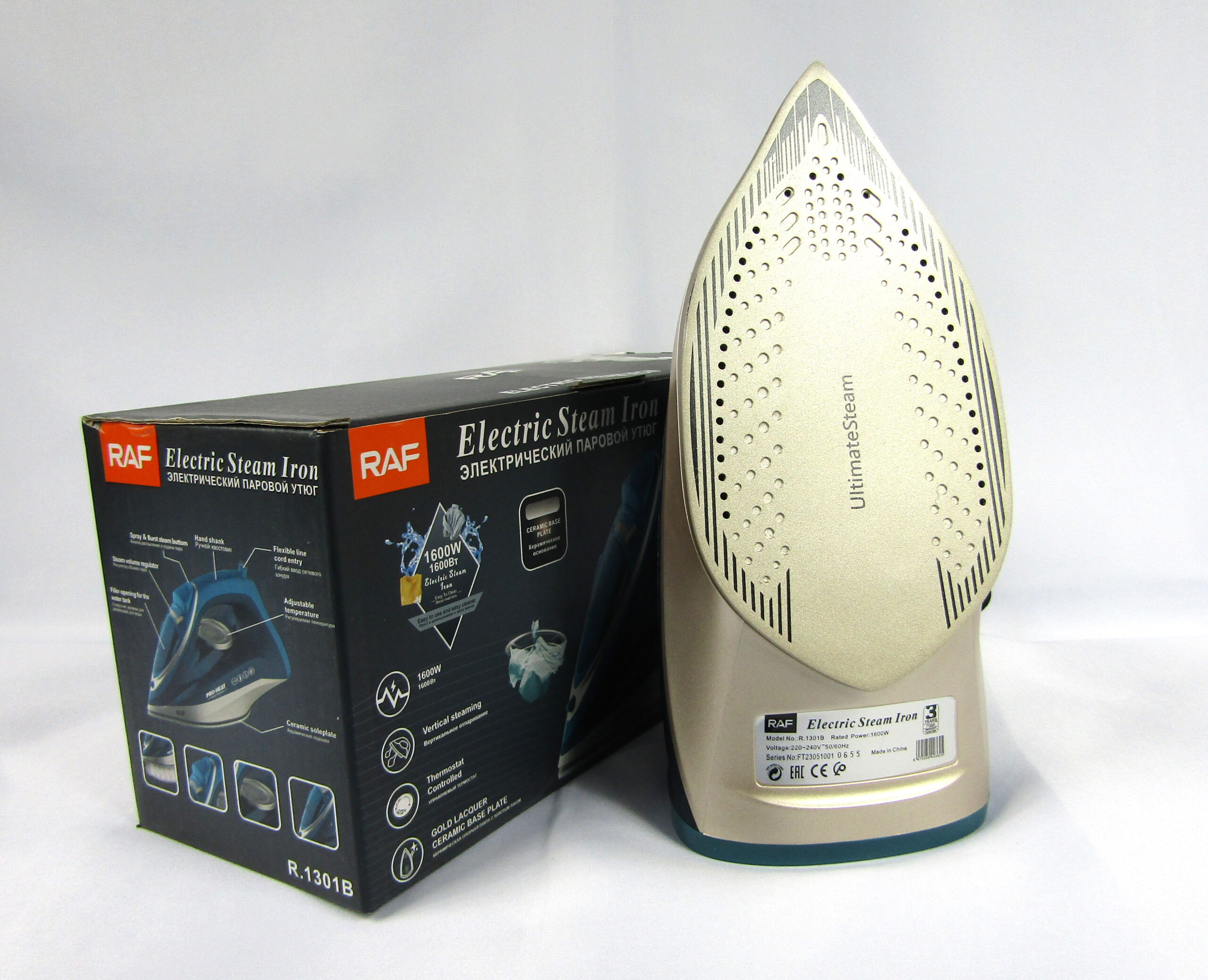 RAF Pro Heat Steam Iron - ManitMall.com